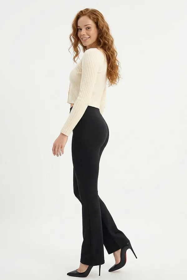 Легинсы расклешенные внизу женские черного цвета MTFORCE, черный - фото 2