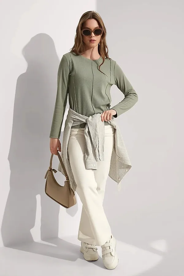 Джемпер CLEVER, хаки - фото 2