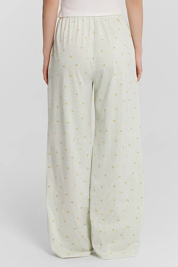 Брюки MARK FORMELLE, лимоны на мятной полоске - фото 2