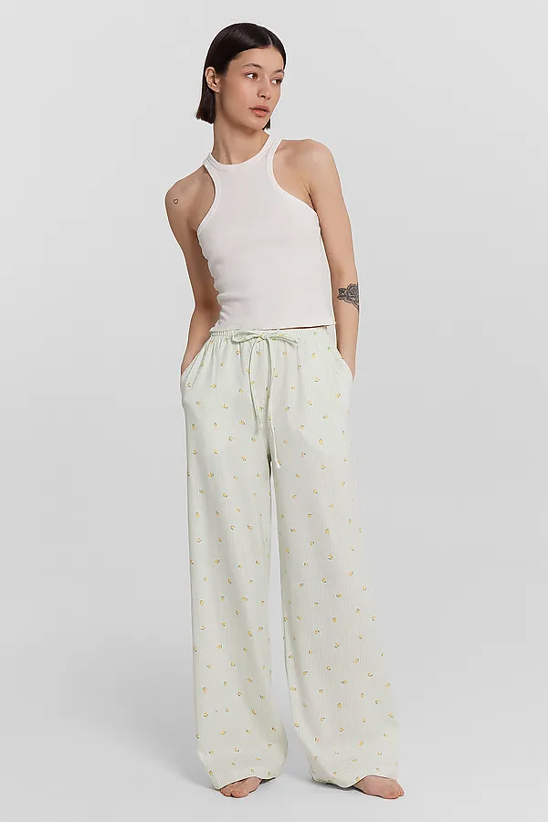 Брюки MARK FORMELLE, лимоны на мятной полоске - фото 2