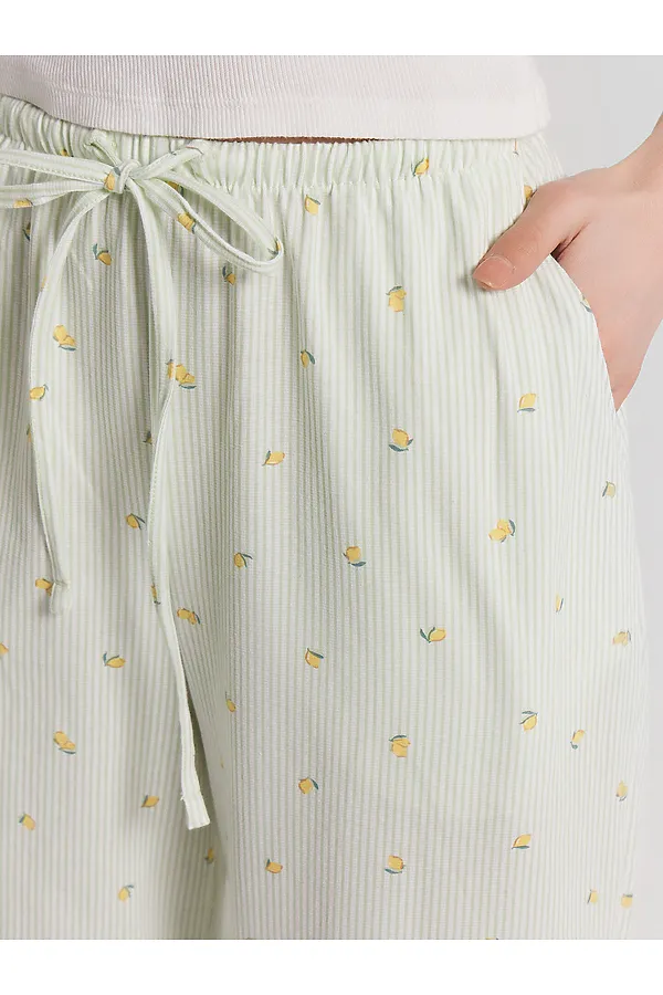 Брюки MARK FORMELLE, лимоны на мятной полоске - фото 2