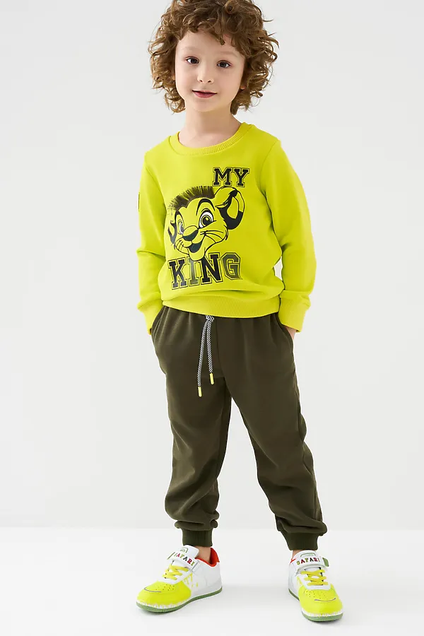 Брюки трикотажные для мальчиков PLAYTODAY, темно-зеленый - фото 2