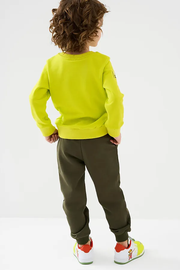 Брюки трикотажные для мальчиков PLAYTODAY, темно-зеленый - фото 2