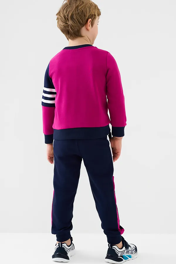 Комплект текстильный для мальчиков: брюки, толстовка PLAYTODAY, белый,малиновый,тёмно-синий - фото 2
