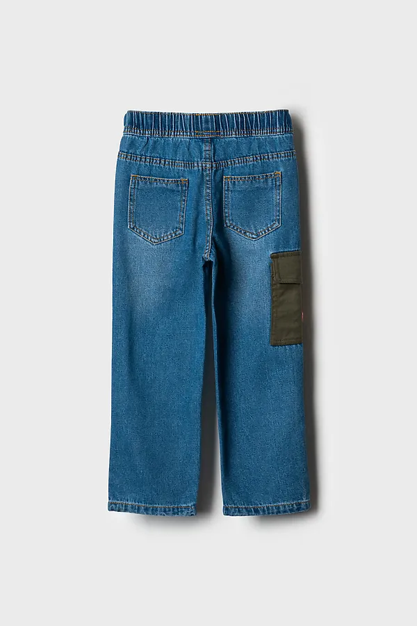 Брюки текстильные джинсовые для мальчиков PLAYTODAY, тёмно-синий,темно-зеленый - фото 2