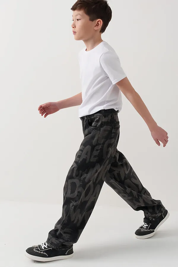 Брюки текстильные джинсовые для мальчиков PLAYTODAY, черный - фото 2