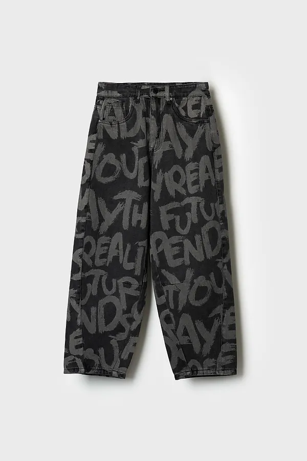 Брюки текстильные джинсовые для мальчиков PLAYTODAY, черный - фото 2