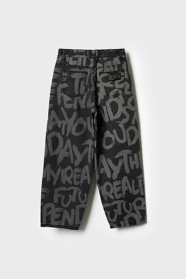 Брюки текстильные джинсовые для мальчиков PLAYTODAY, черный - фото 2