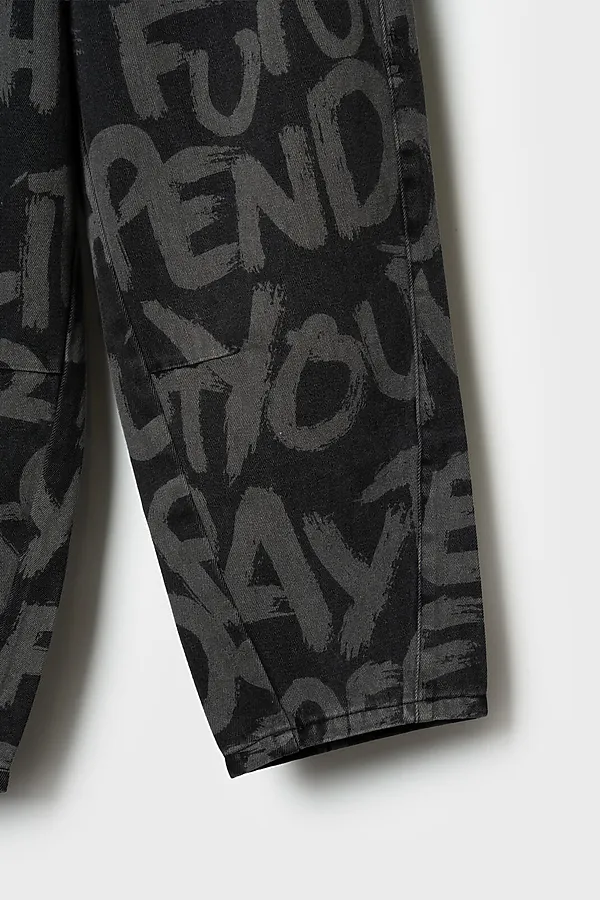 Брюки текстильные джинсовые для мальчиков PLAYTODAY, черный - фото 2