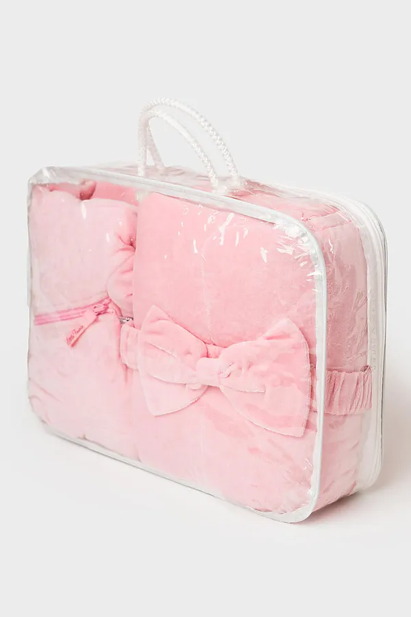 Комплект детский трикотажный для девочек: конверт-одеяло, комбинезон – 2 шт, боди, чепчик, шапочка PLAYTODAY, разноцветный - фото 2