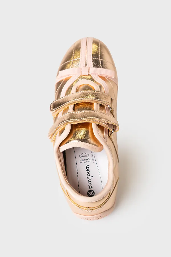 Полуботинки для девочек PLAYTODAY, золотой - фото 2
