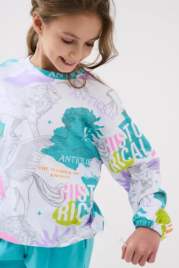 Толстовка трикотажная для девочек PLAYTODAY, разноцветный - фото 2