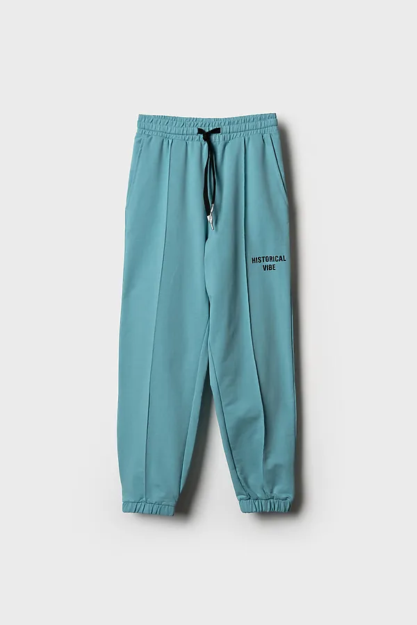 Брюки трикотажные для девочек PLAYTODAY, голубой - фото 2