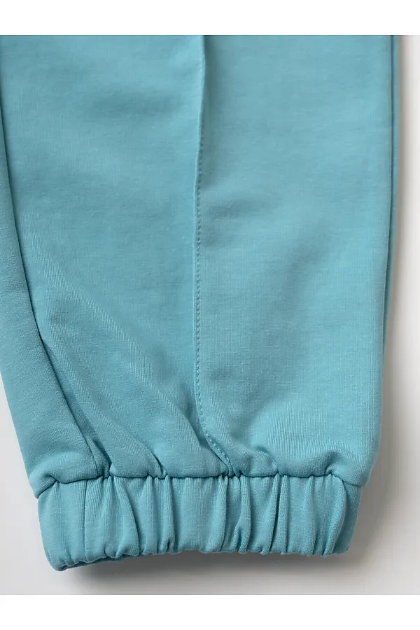 Брюки трикотажные для девочек PLAYTODAY, голубой - фото 2