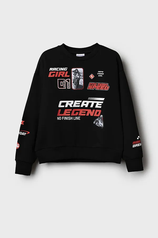 Толстовка трикотажная для девочек PLAYTODAY, черный - фото 2