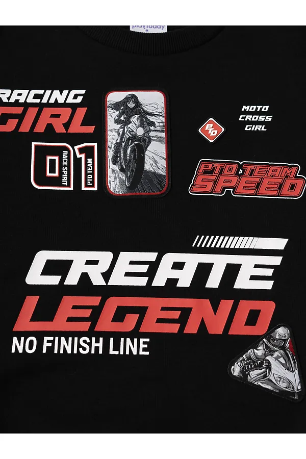 Толстовка трикотажная для девочек PLAYTODAY, черный - фото 2