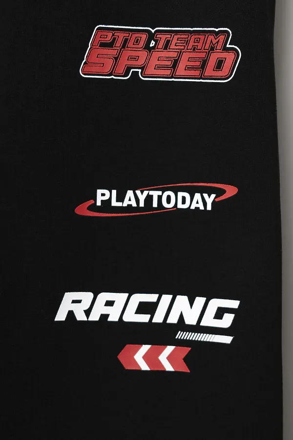 Брюки трикотажные для девочек PLAYTODAY, черный - фото 2