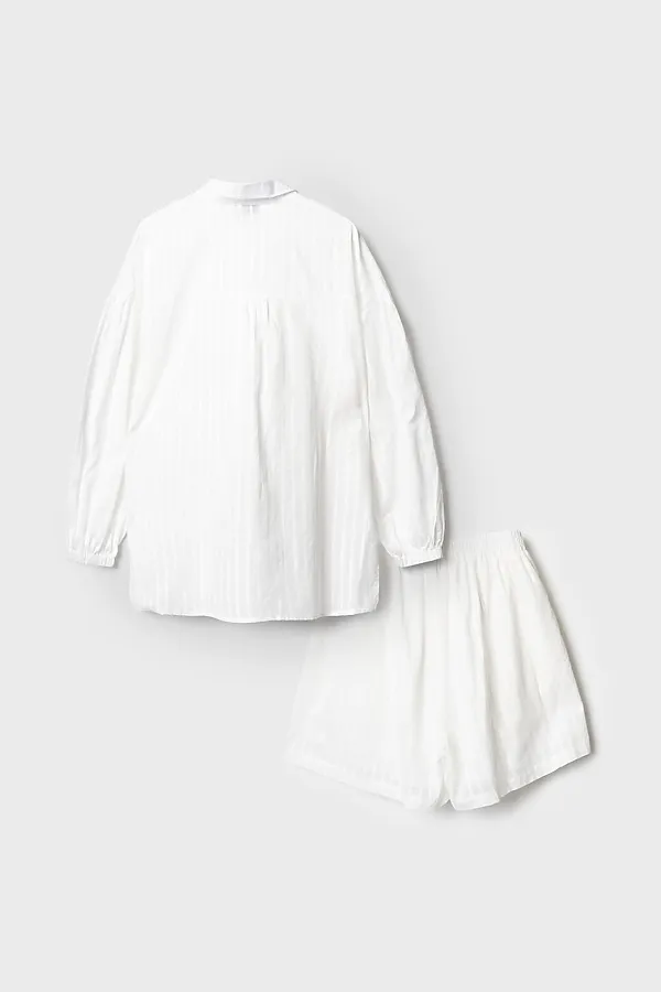 Комплект текстильный для женщин: рубашка, шорты PLAYTODAY, белый - фото 2