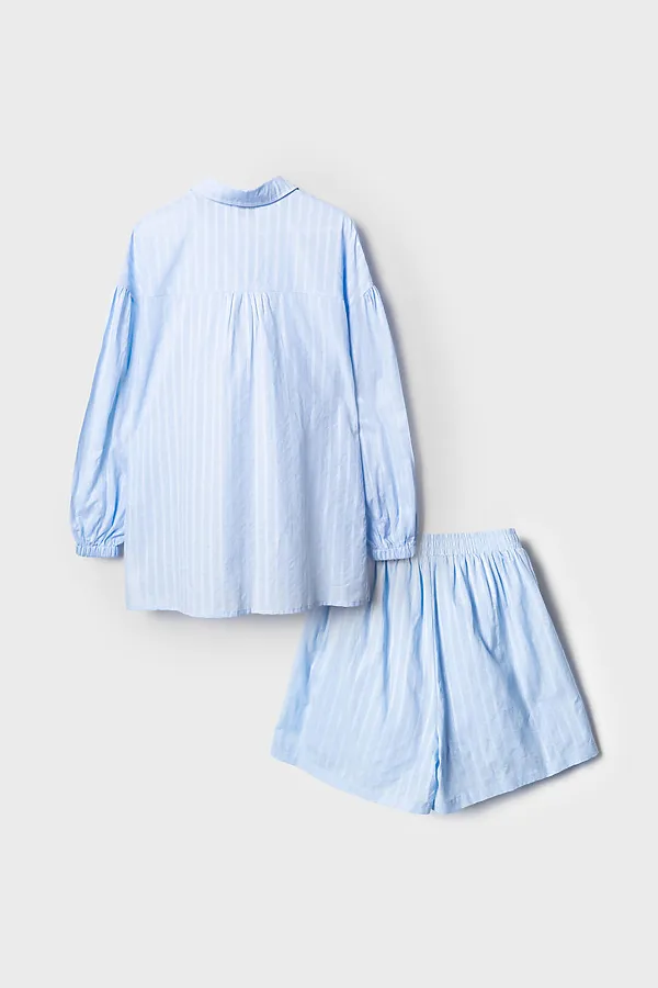 Комплект текстильный для женщин: рубашка, шорты PLAYTODAY, голубой - фото 2