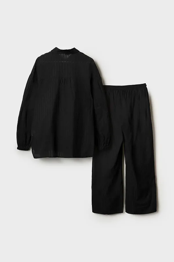 Комплект текстильный для женщин: брюки, рубашка PLAYTODAY, черный - фото 2