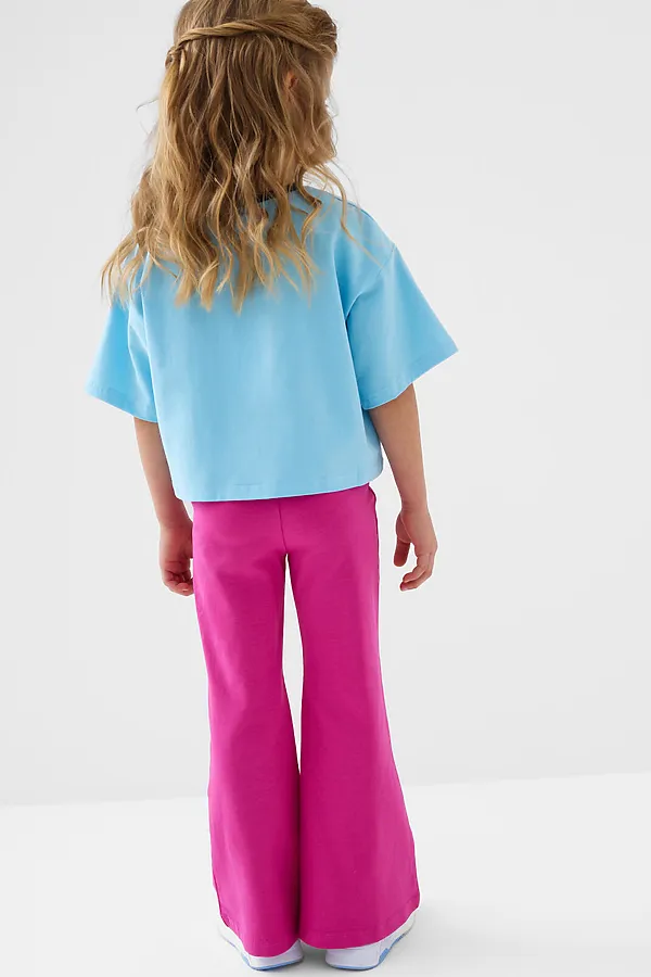 Брюки трикотажные для девочек, 2 пары в комплекте PLAYTODAY, черный,розовый - фото 2