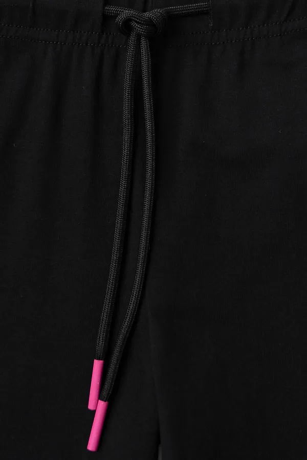 Брюки трикотажные для девочек, 2 пары в комплекте PLAYTODAY, черный,розовый - фото 2