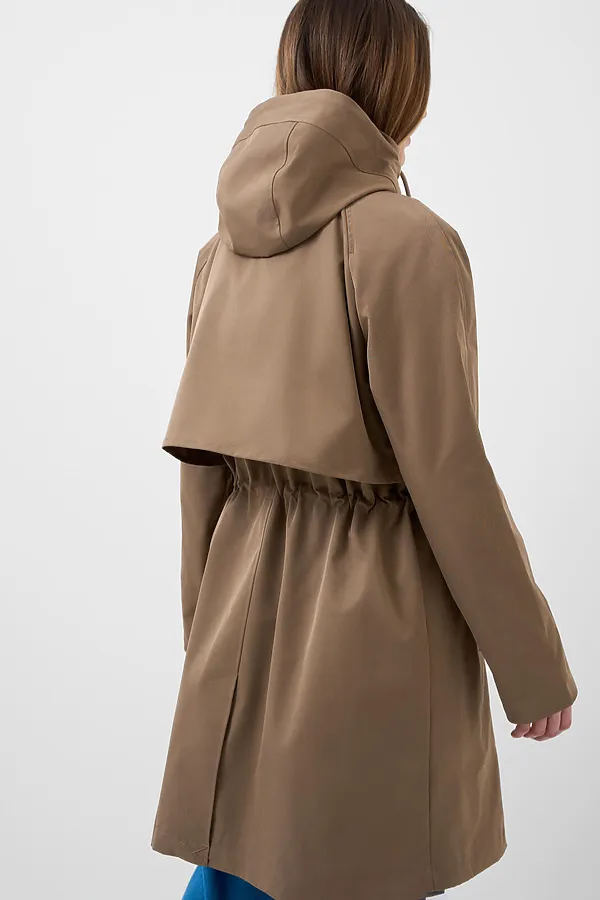 Плащ текстильный с полиуретановым покрытием для женщин PLAYTODAY, коричневый - фото 2