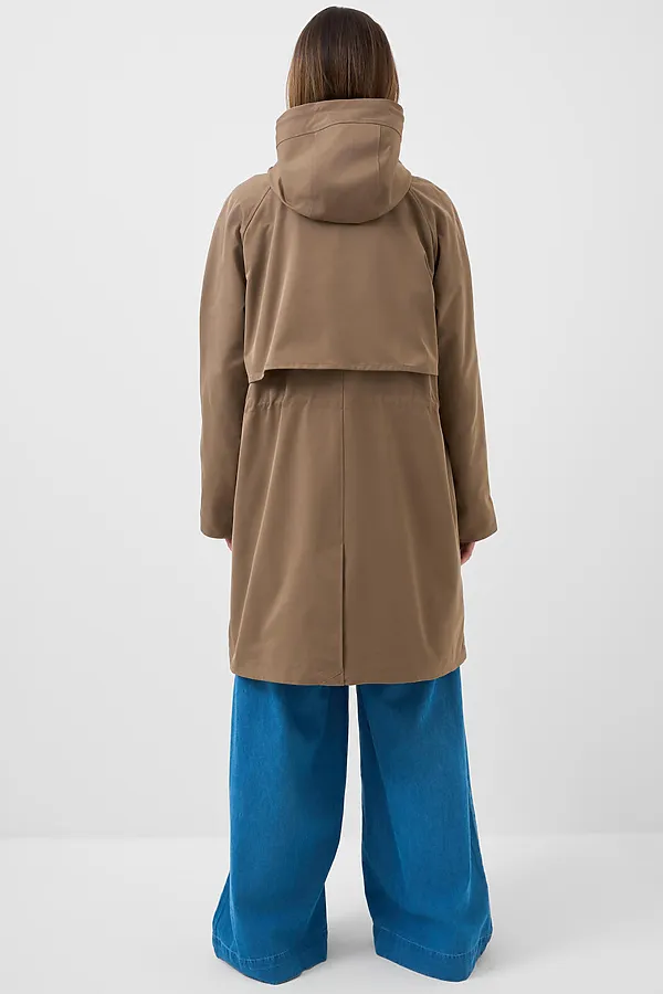 Плащ текстильный с полиуретановым покрытием для женщин PLAYTODAY, коричневый - фото 2