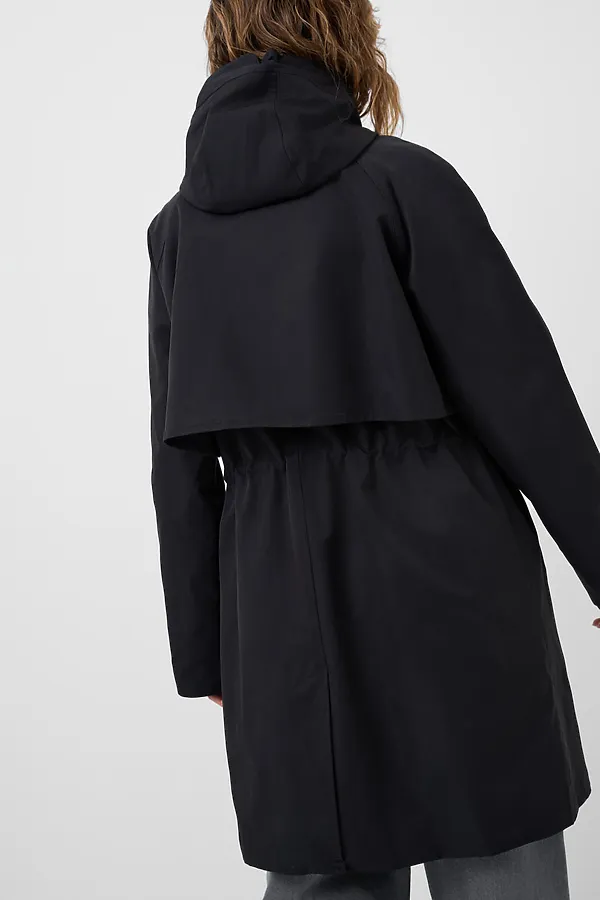 Плащ текстильный с полиуретановым покрытием для женщин PLAYTODAY, черный - фото 2