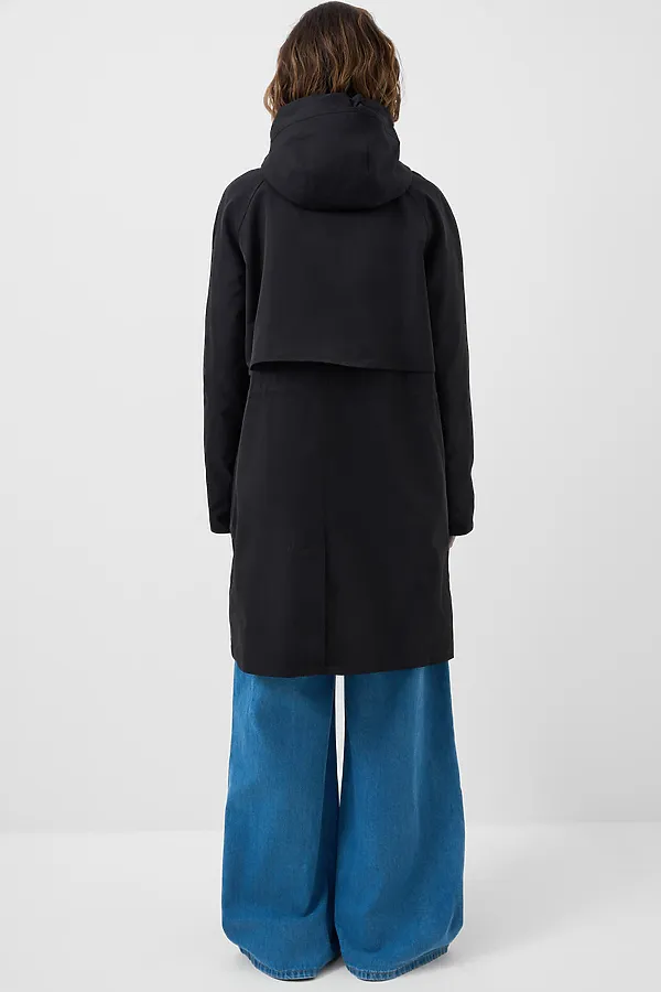 Плащ текстильный с полиуретановым покрытием для женщин PLAYTODAY, черный - фото 2