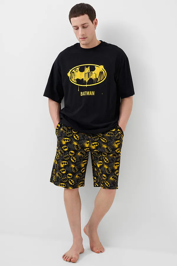 Комплект трикотажный для мужчин: фуфайка (футболка), шорты PLAYTODAY, черный,жёлтый,темно-серый - фото 2