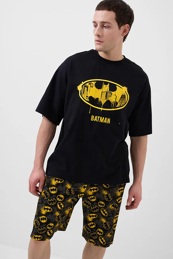 Комплект трикотажный для мужчин: фуфайка (футболка), шорты PLAYTODAY, черный,жёлтый,темно-серый - фото 2