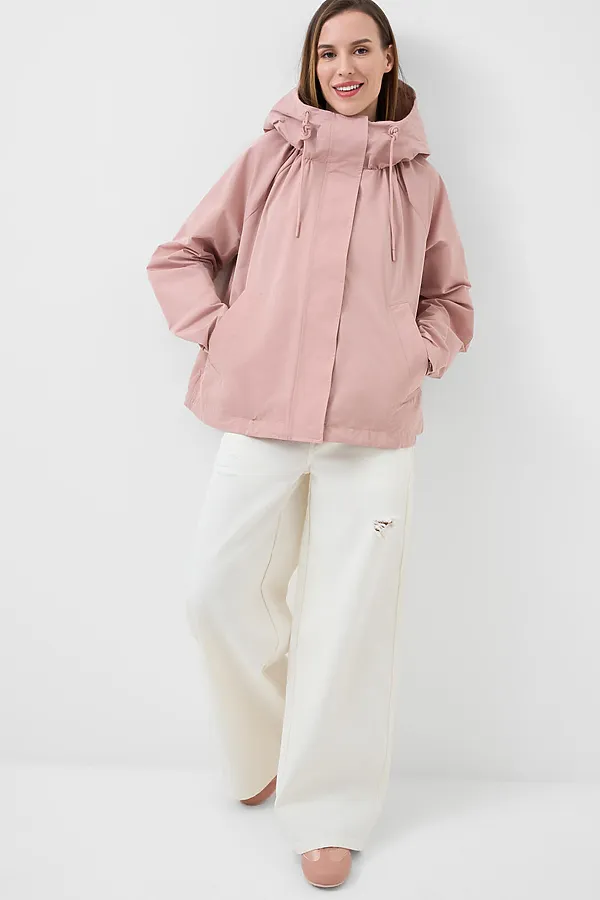 Куртка текстильная с полиуретановым покрытием для женщин (ветровка) PLAYTODAY, светло-розовый - фото 2