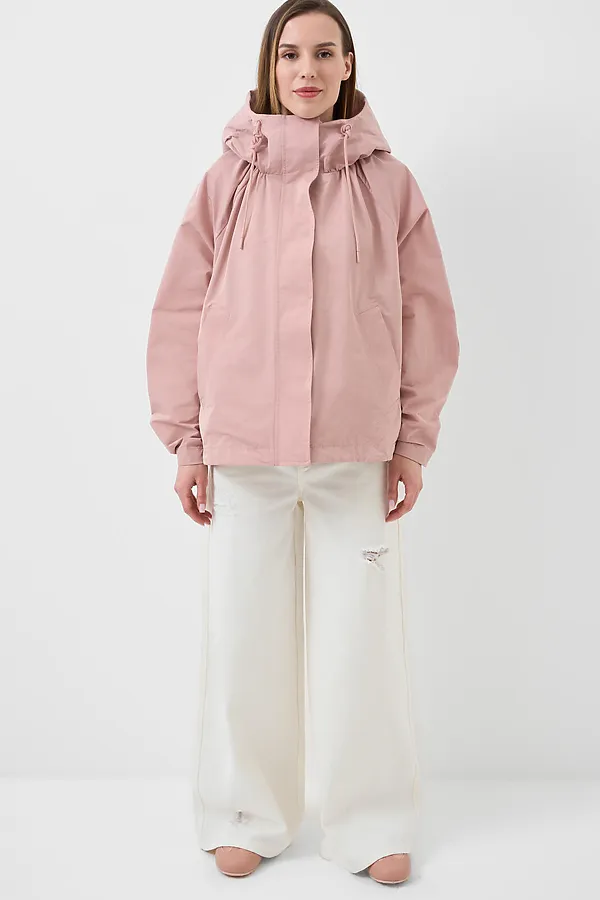 Куртка текстильная с полиуретановым покрытием для женщин (ветровка) PLAYTODAY, светло-розовый - фото 2