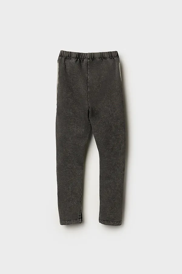 Брюки трикотажные для девочек (легинсы) PLAYTODAY, темно-серый - фото 2