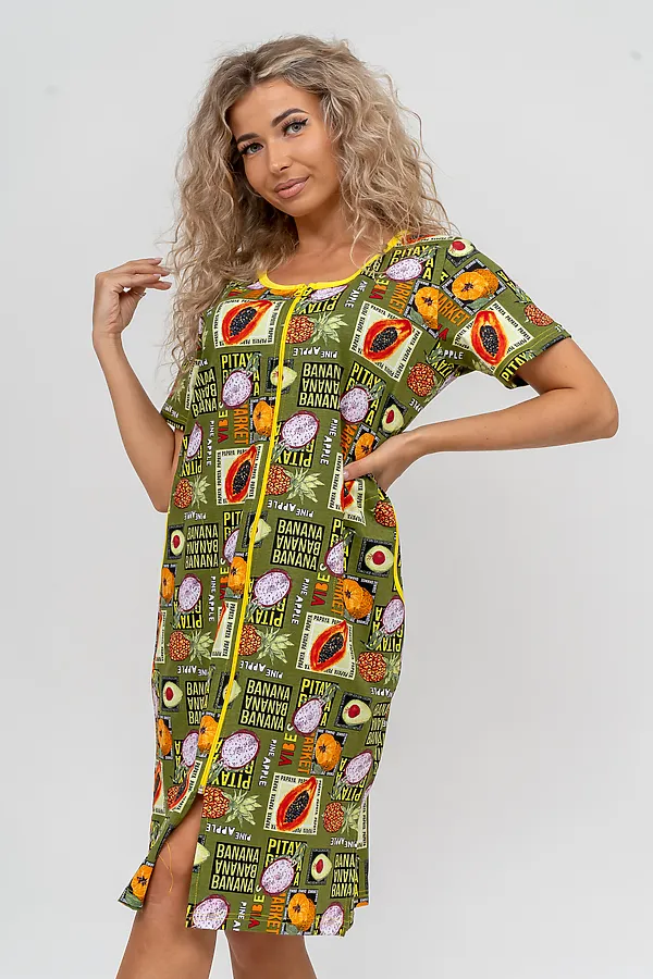 Халат 37007 НАТАЛИ, хаки - фото 2