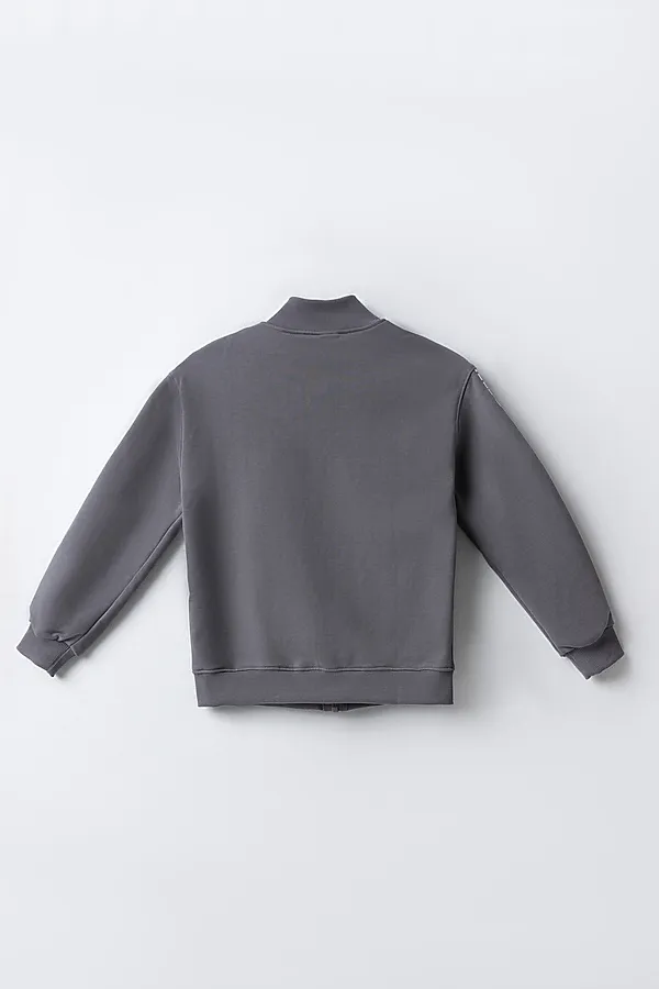 Толстовка для девочек MARK FORMELLE, т.серый +печать1 - фото 2