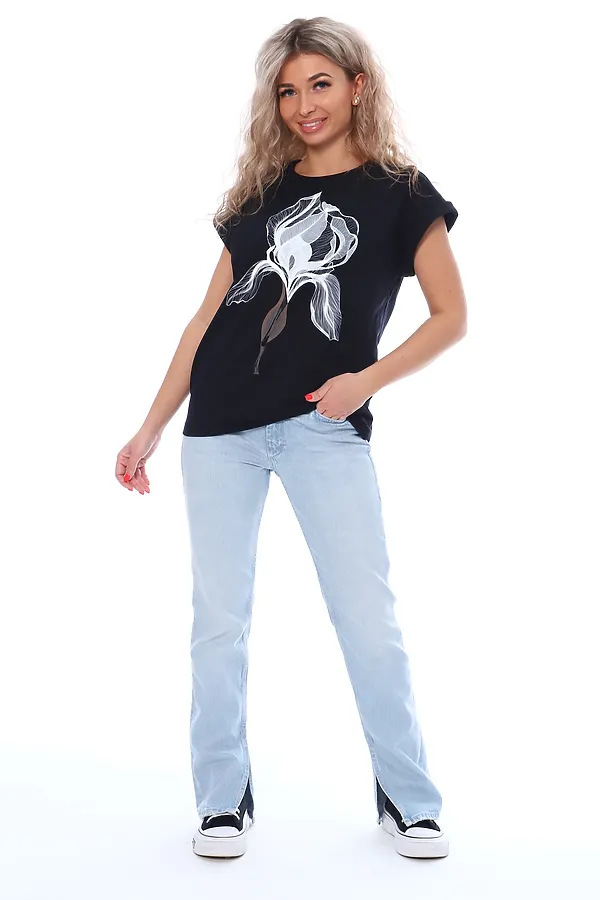 Футболка ФЖ033 НАТАЛИ, черный - фото 2