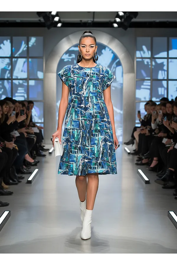 Платье арт. 1055 НАТАЛИ, синий - фото 2