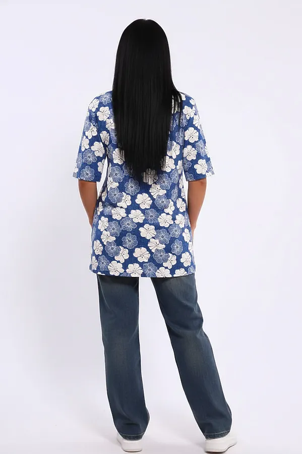 Туника Арт. 699 НАТАЛИ, белый цветок - фото 2