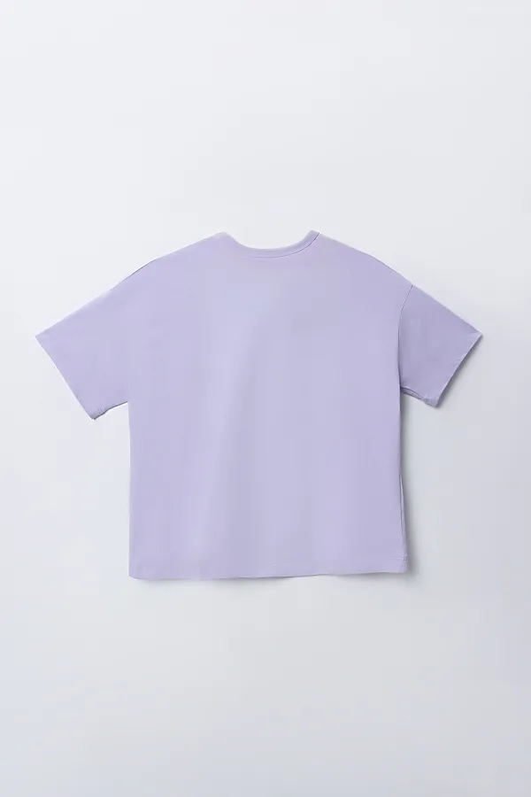 Футболка для девочек MARK FORMELLE, лиловый вереск +печать - фото 2