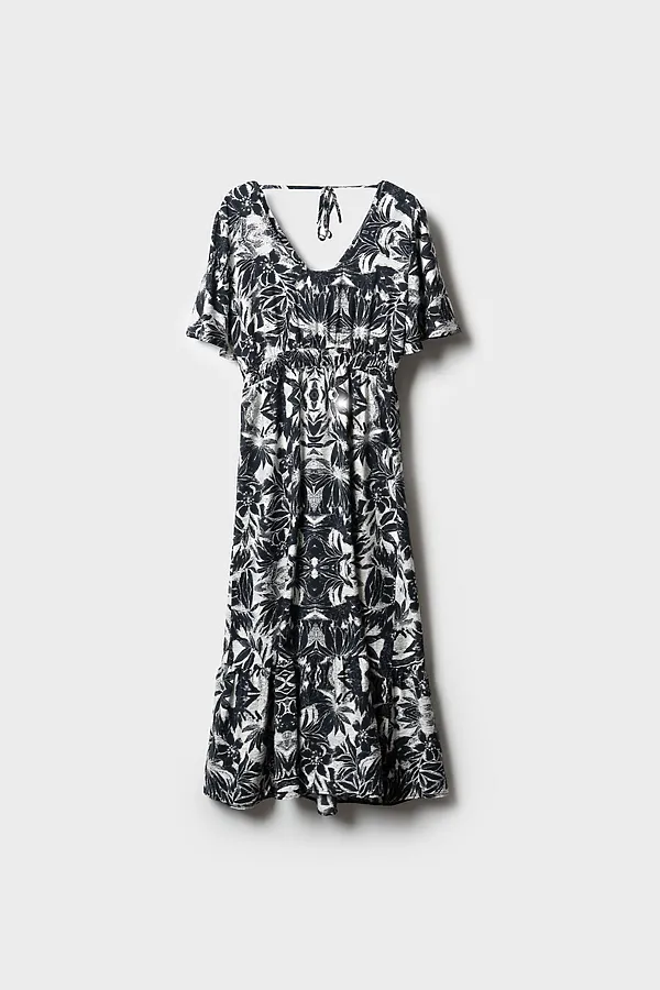 Платье текстильное для женщин PLAYTODAY, белый,черный - фото 2