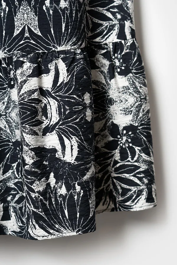 Платье текстильное для женщин PLAYTODAY, белый,черный - фото 2