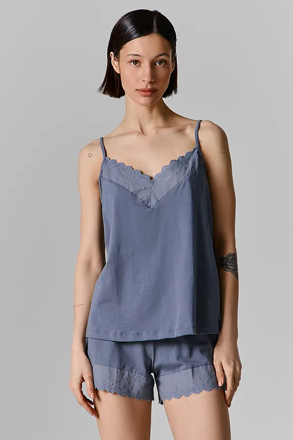 Комплект женский (топ, шорты) MARK FORMELLE, цветы на сизом - фото 2