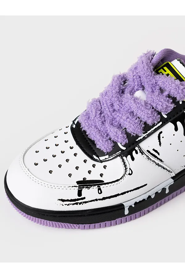 Полуботинки для девочек PLAYTODAY, белый,черный,сиреневый - фото 2