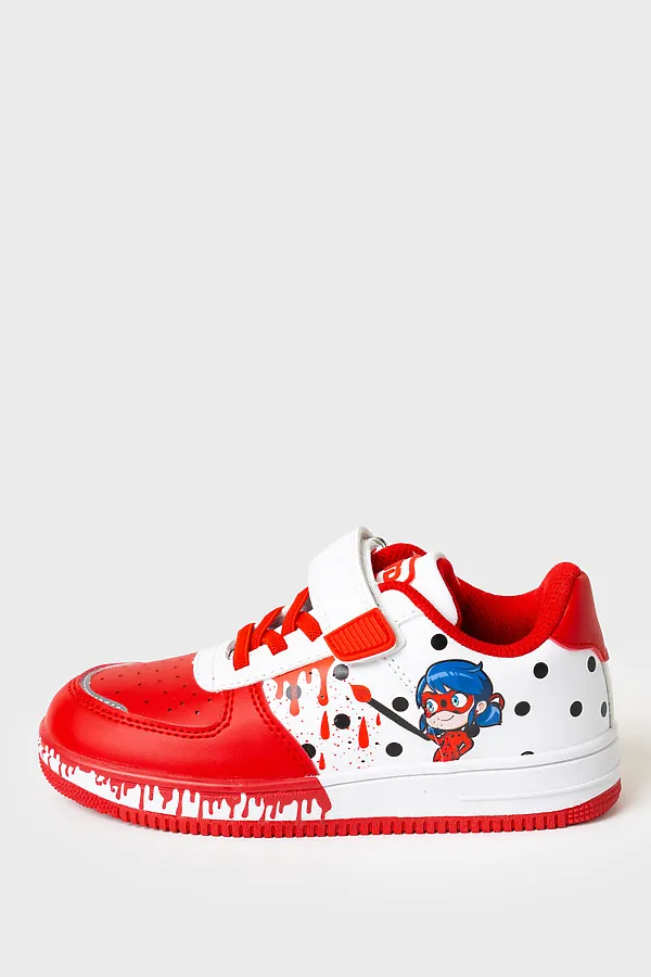 Полуботинки для девочек PLAYTODAY, белый,красный - фото 2