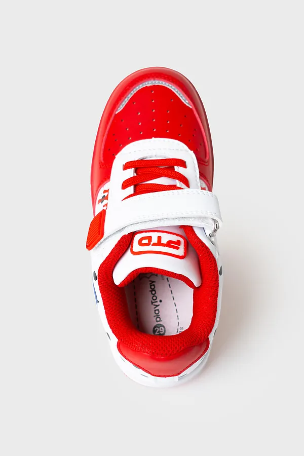 Полуботинки для девочек PLAYTODAY, белый,красный - фото 2