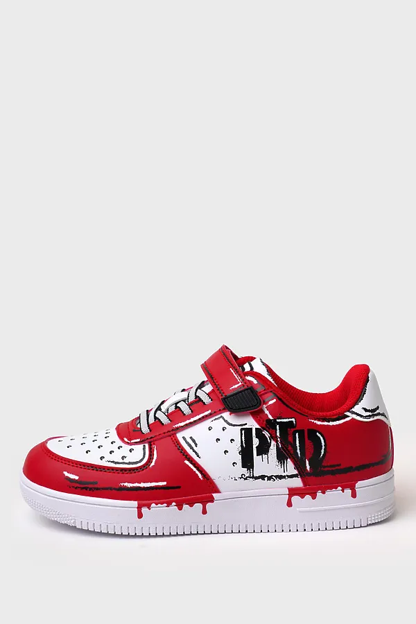 Полуботинки для мальчиков PLAYTODAY, красный,белый - фото 2