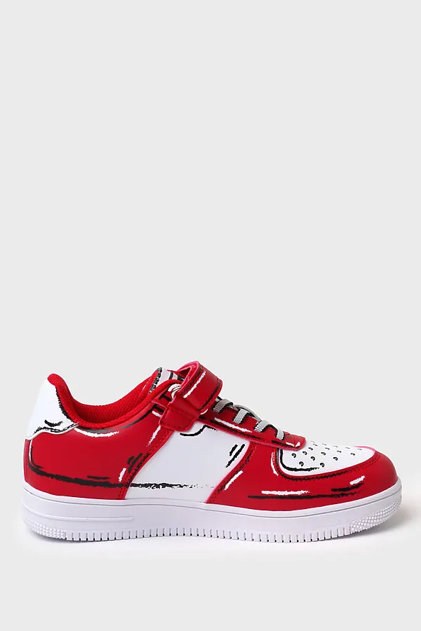 Полуботинки для мальчиков PLAYTODAY, красный,белый - фото 2