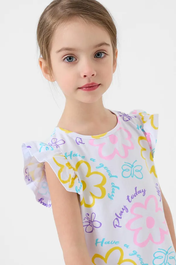 Пижама трикотажная для девочек PLAYTODAY, разноцветный - фото 2